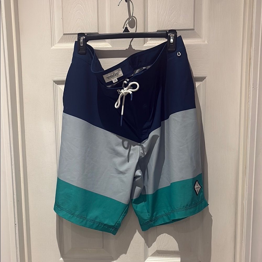 American Eagle Outfitters Blue and Gray Board Shorts SZ Xlarge